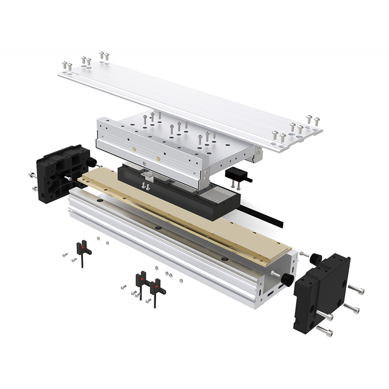 Ultrabreites 4-Schienen-Langhub-Linearmotormodul mit großem Hub